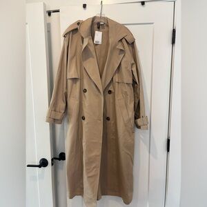 H&M Beige Classic Double-Breasted Trench Coat